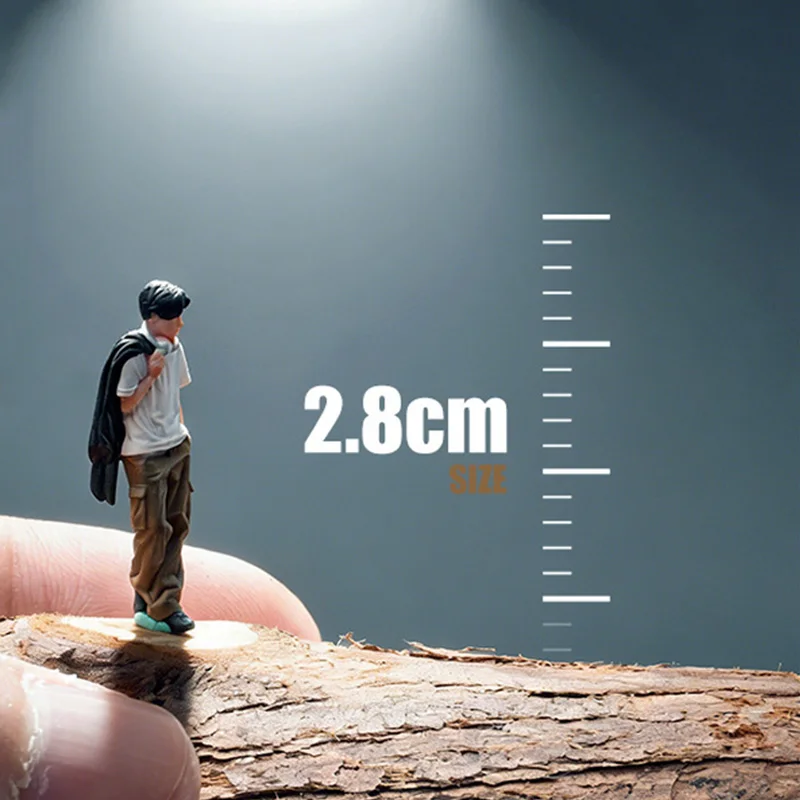 Mini-Maßstab 1:64 Farbe Menschen Fotograf Figur Modellbausatz Gemalte Charaktere Landschaftslayout Diorama-Materialien – Detail 13