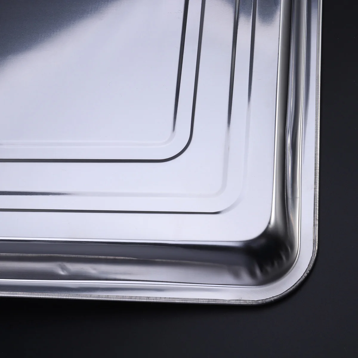 

Stainless Steel Grill Plate 45X35X4.8Cm Smooth Rust Proof Lightweight Kitchen Drying Tray Dish Holder Reusable Grill Pan