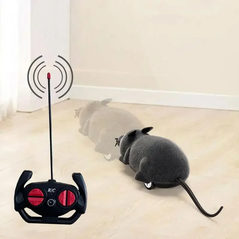 Remote Control Mouse Electronic Moving Toys For Cats Squeaky Mouse Cat Toy Battery Powered Mimics Motion Cat spring Toy cat Toy