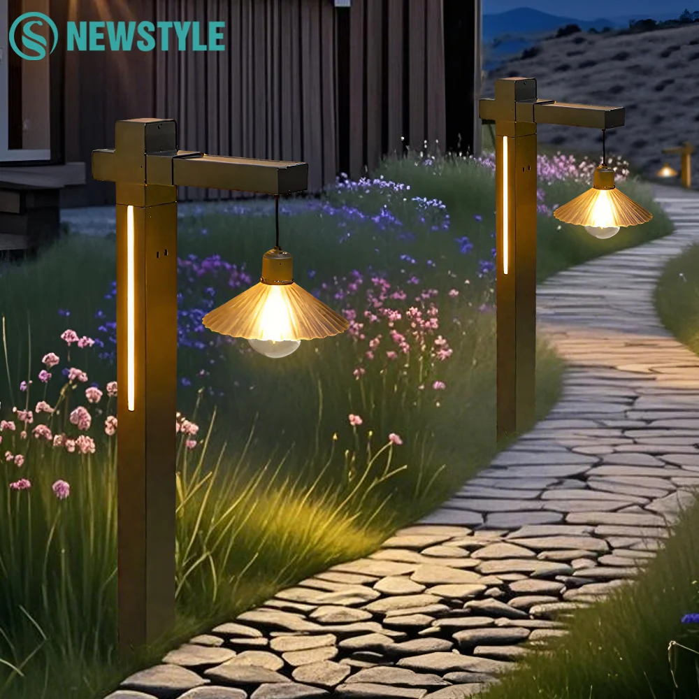 Solar Pathway Lights Outdoor Classic Solar Lamp Post Lights Waterproof Solar Garden Landscape Light Driveway Fence Decor ﻿