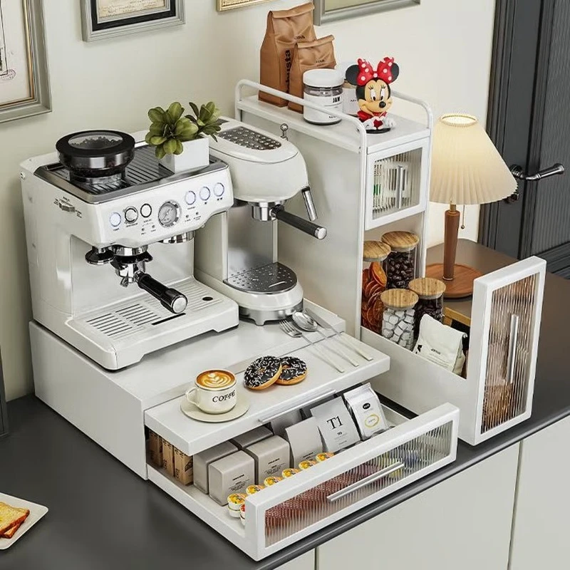 

Countertop Coffee Machine Shelf Water Cup Bar Drawer Tea Bag