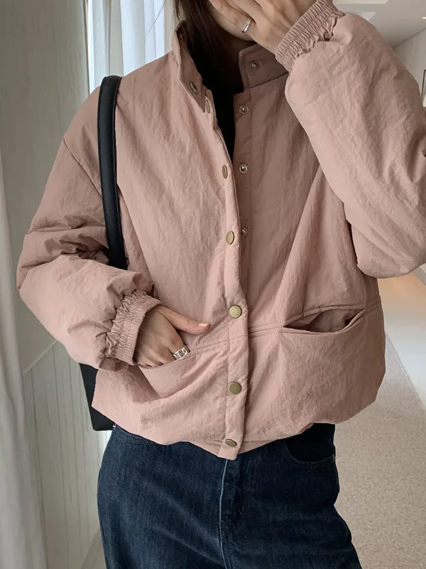 

Корейское повседневное хлопковое пальто свободного кроя с пуговицами для женщин, универсальное, с длинным рукавом, из хлопка...