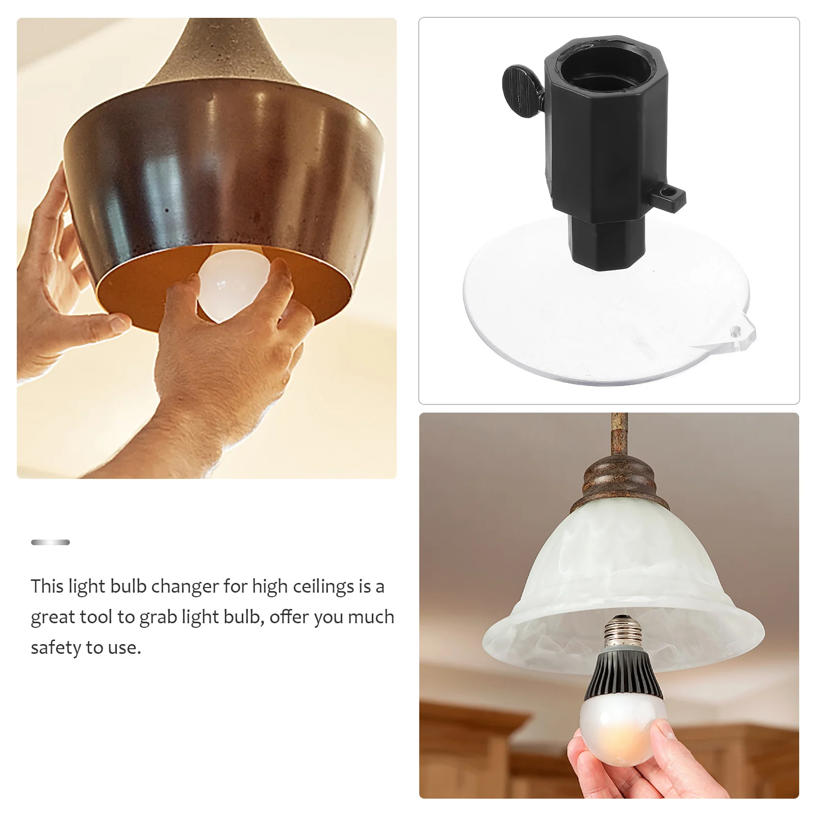 

Portable Metal Bulb Changer Tool Sturdy Convenient for Indoor Outdoor Use Bulb Changer Small Changing Tool Home Supply