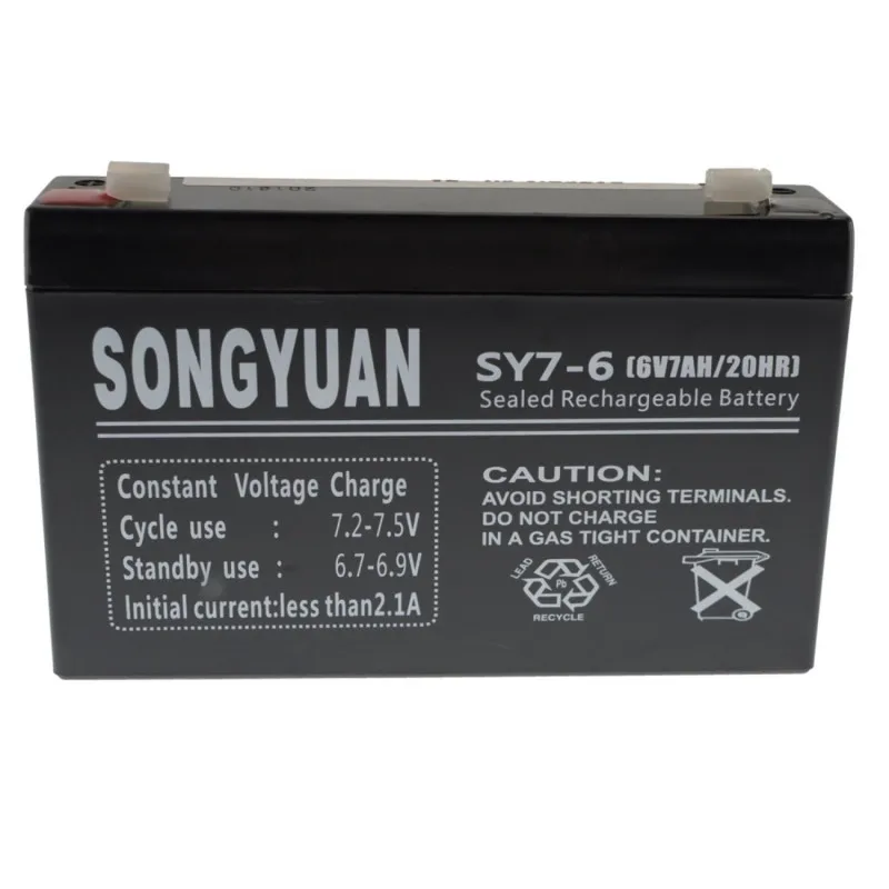 Lead  Battery 6v / 7ah Sy7-6 Sy7-6 Np7-6 Mp7-6 Lc-R067r2p Alarms, Ups Songyuan