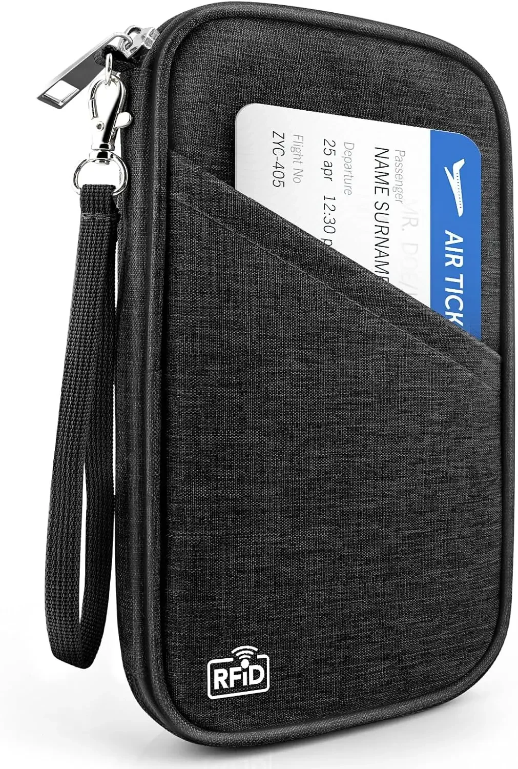 

Водонепроницаемый RFID-держатель для паспортов с молнией для семейных путешествий, органайзер для карт, посадочных талонов, документов и денег