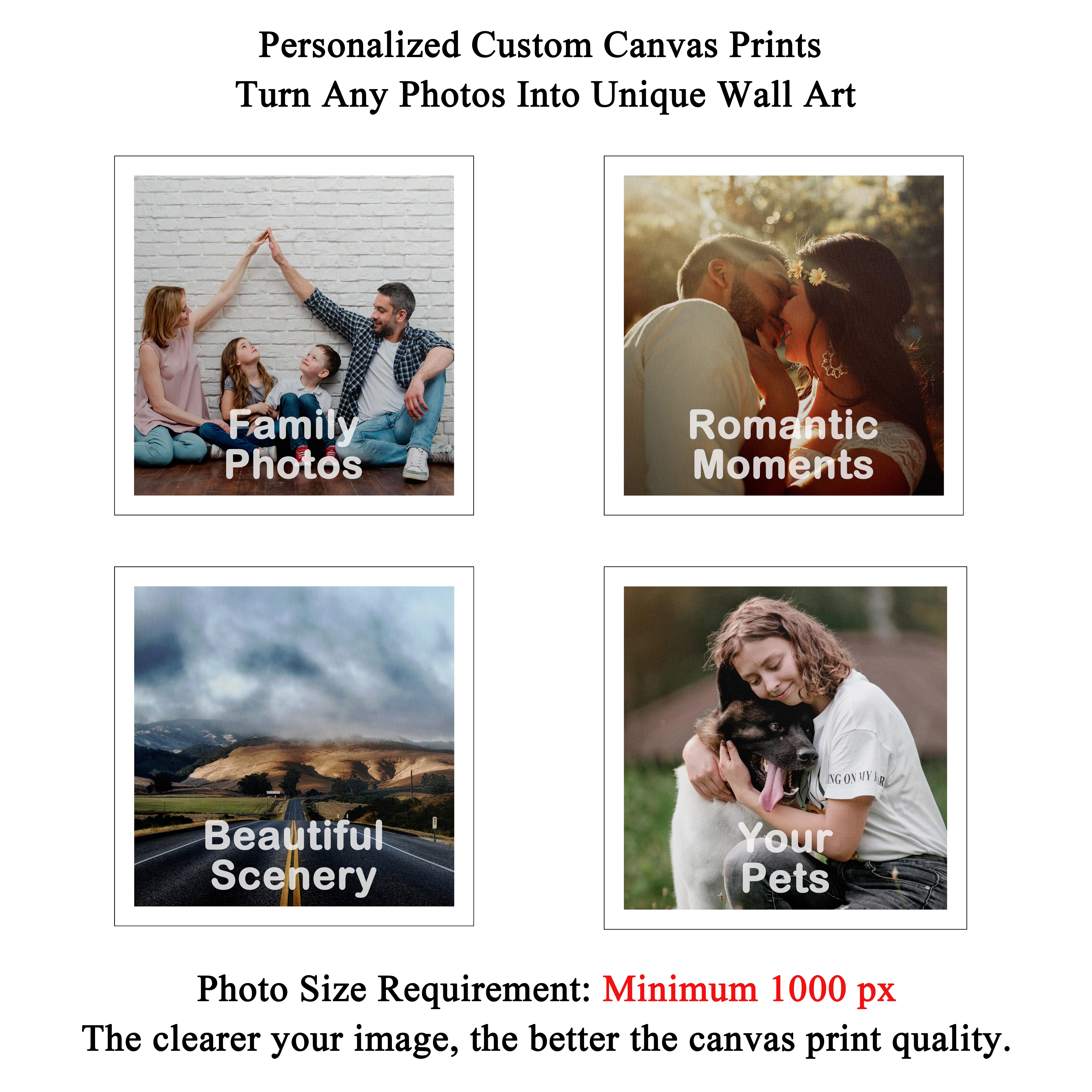 Canvas Personalized Custom Poster Print Wall Art Animal Landscape Seascape Abstract Modern Graffiti Home Wall Decor Photo Gift