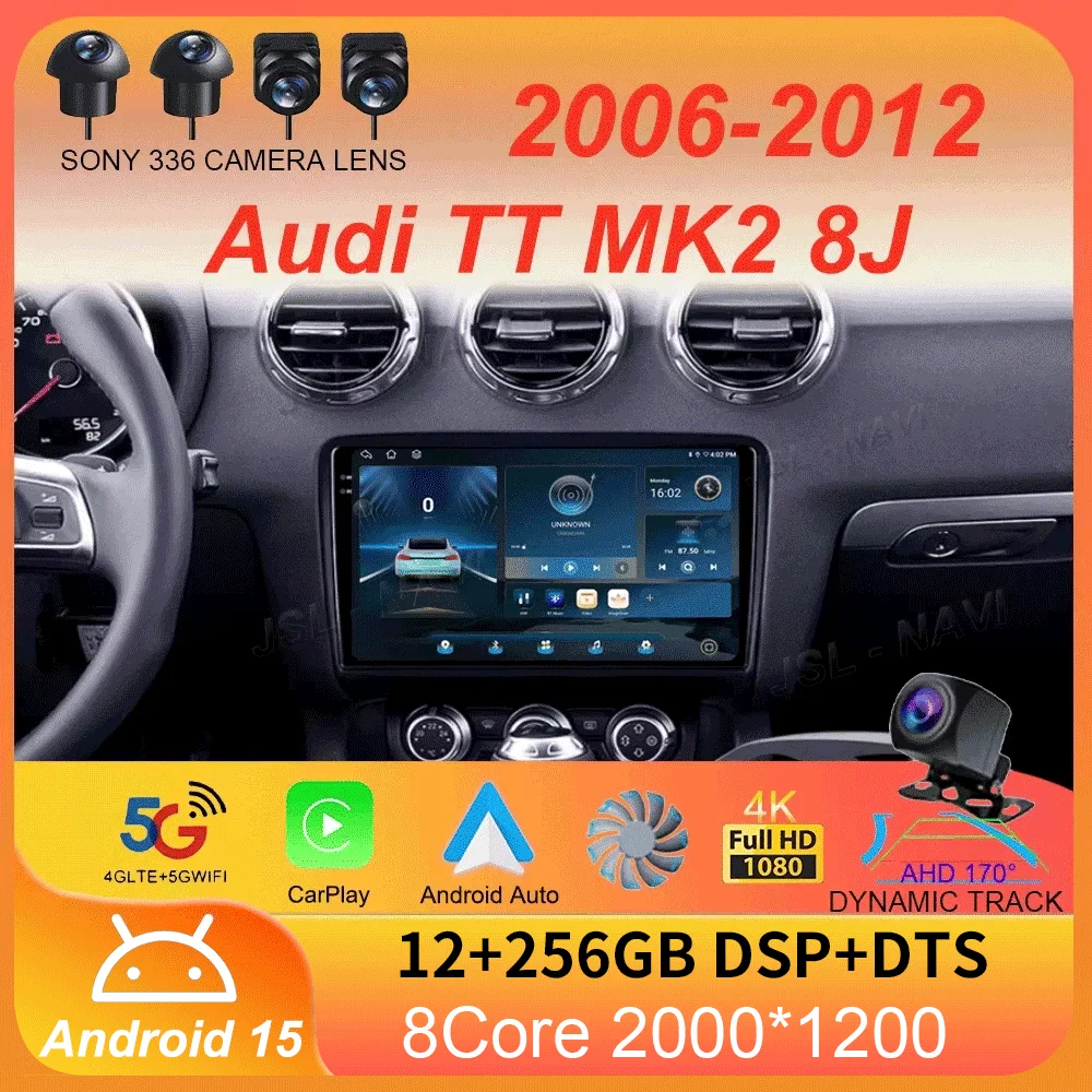 

Car Radio Android 15 Carplay GPS For Audi TT MK2 8J 2006 2007-2012 Multimedia Video Player Autoradio Stereo Head Unit No 2 Din