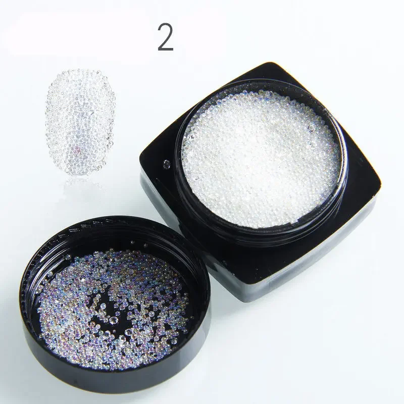 Mini perles en biscuits pour la décoration des ongles, micro perles transparentes, caviar AB, perles de cristal, nail art, mini perles 3D, 0.6-0.8mm, 13 boîtes