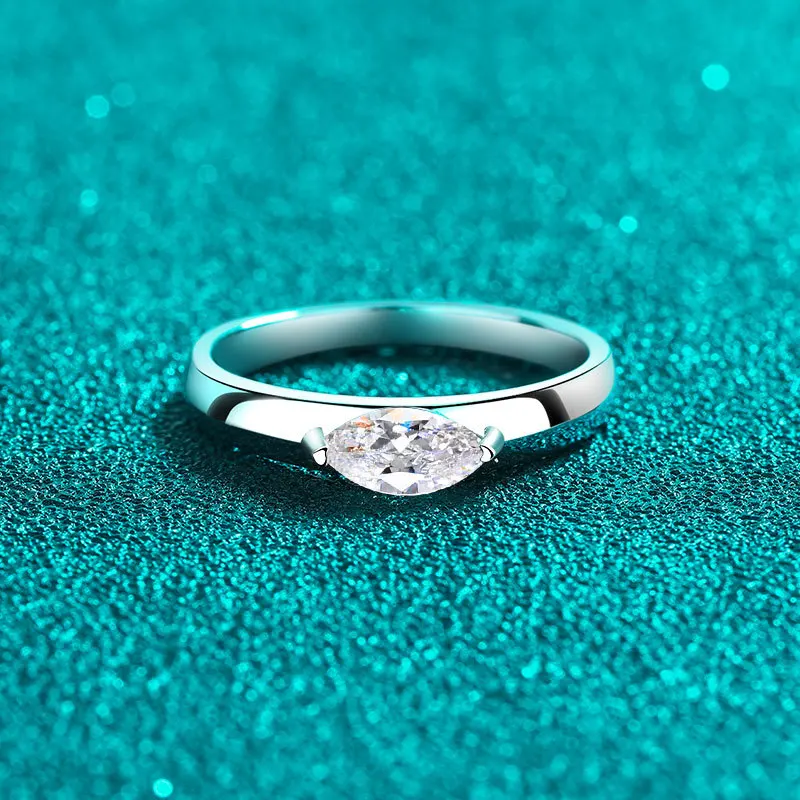 Marquise Minimalist Ring Women's 0.5CT Moissanite PT950 Platinum - Classic marquise, minimalist eye-catching