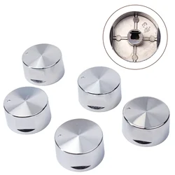 5pcs Aluminum Alloy Round Knob Gas Stove Handle Gas Stove Rotary Switches For Gas Stove Kitchen Accessories 6mm