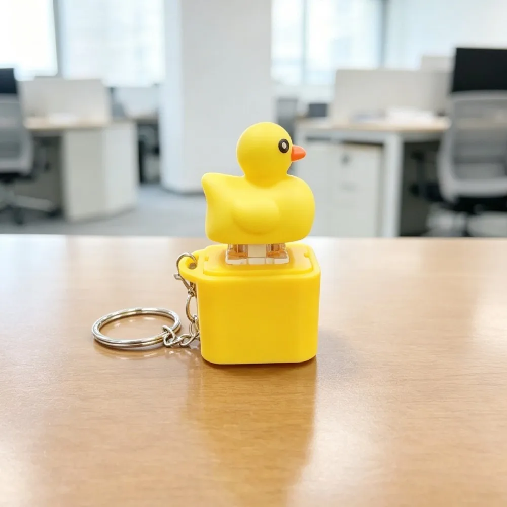Cute Yellow Duck Shaped Bag Charm Keychain Pendant Ornament Portable Decor Keychain for Backpack Unique Desktop Decoration Gift
