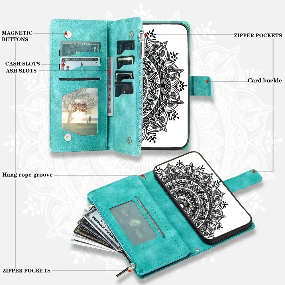 A55 A34 A15 A36 A17 5G Zipper Wallet CrossBody Leather Case for Samsung Galaxy A56 Luxury Cover A55 35 A26 A16 06 17 A54 A 55 56