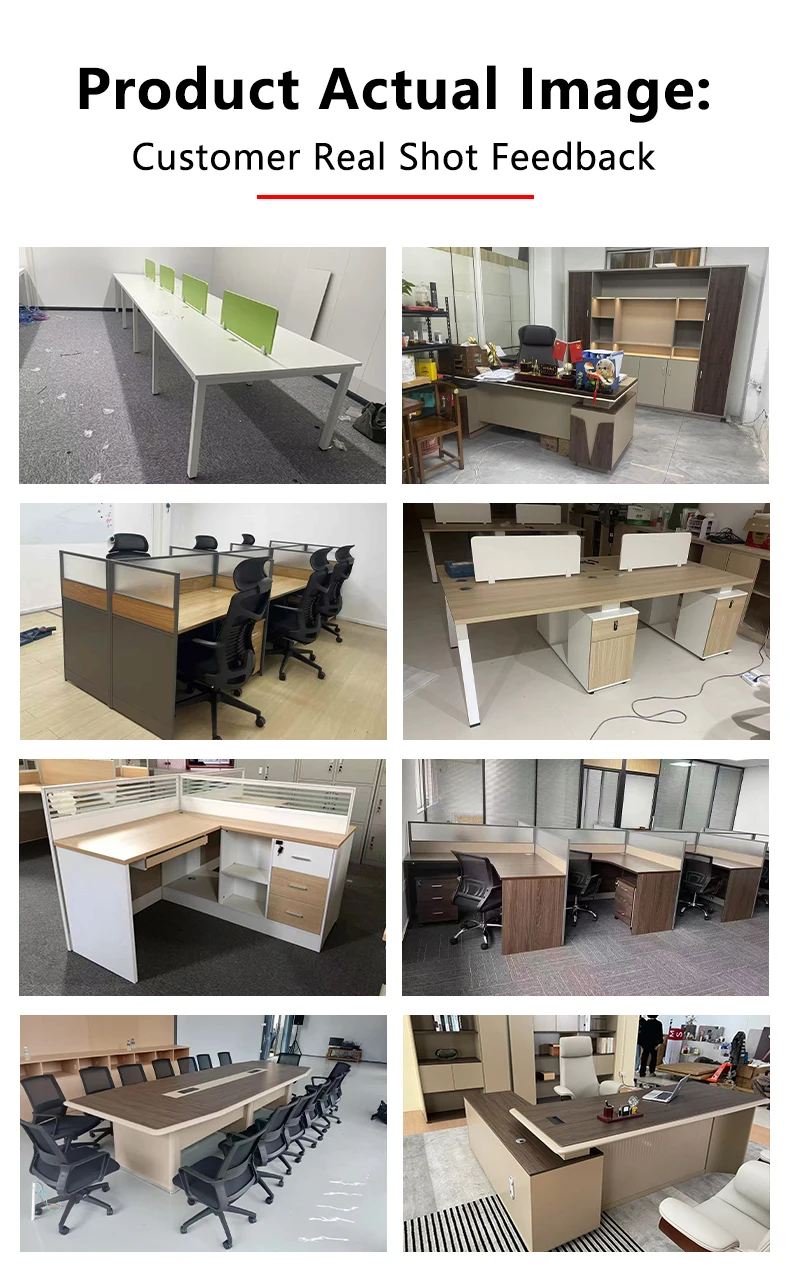 مكتب الموظفين في مكان العمل بأربعة أشخاص، بطاقة واحدة، شاشة بيضاء فاخرة، مصنع مالي مزدوج بالجملة #6