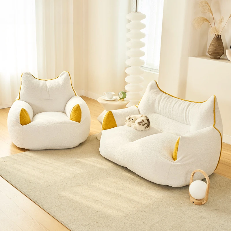 

Cat Lazy Sofa Tatami Cute Girl Can Lie Down and Sit Children's Sofa Reading Area Single Double Oversized Bean Bag Sofa Chair