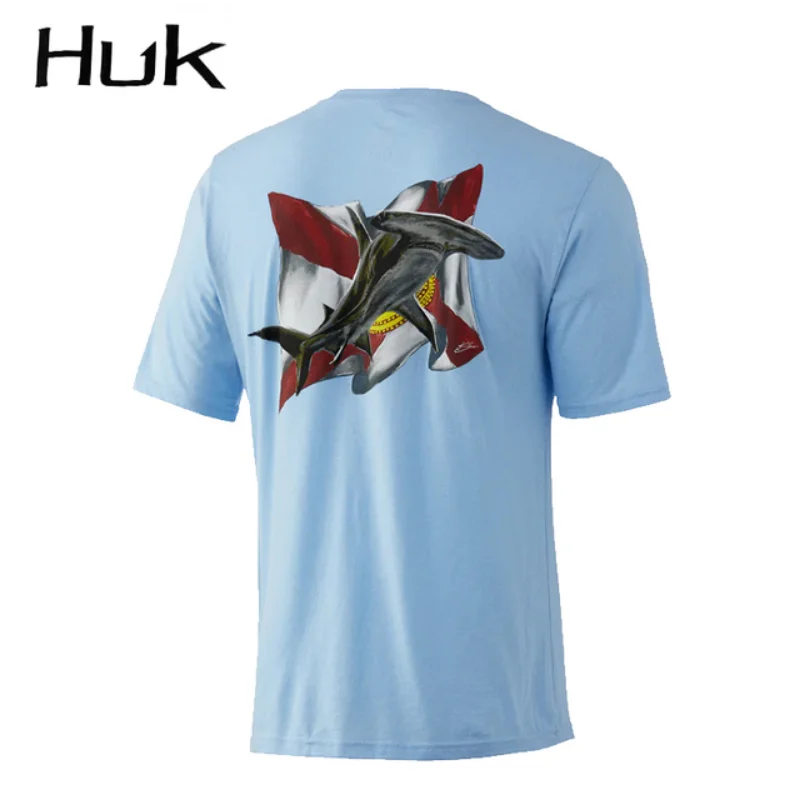 2023 Mannen HUK Vissen Shirts Korte Mouw Anti-Uv Bescherming Hengelsport Kleding Ademend Vissen Jerseys Camiseta De Pesca T-shirt