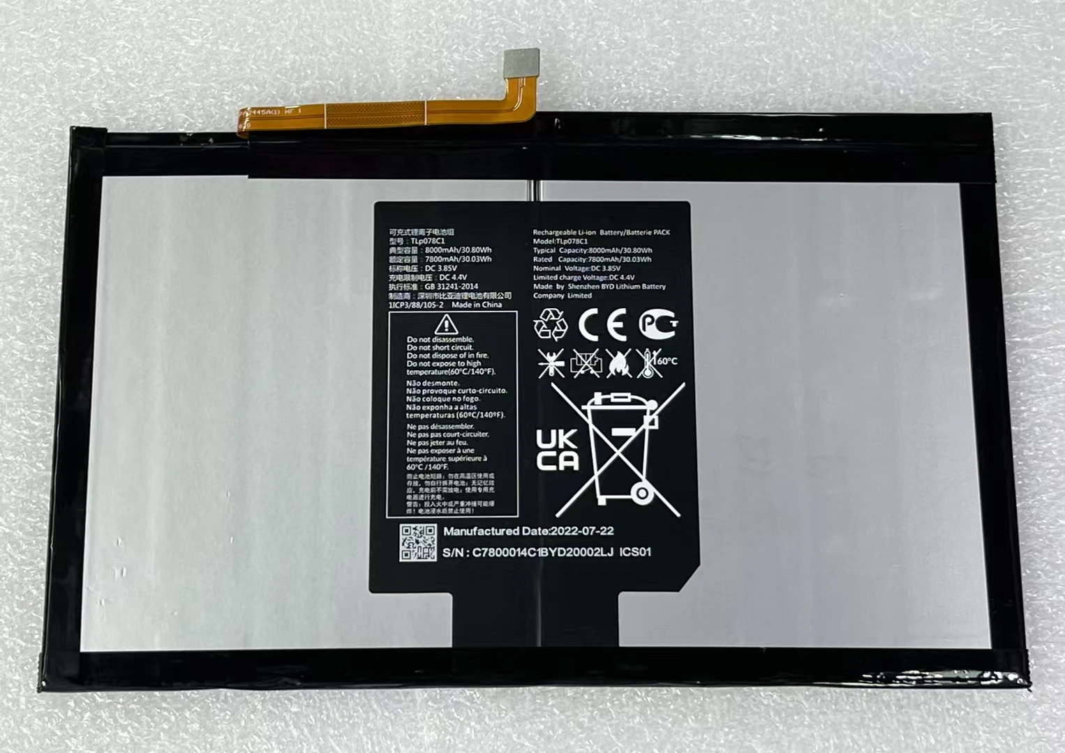 

tab 9466x Original Battery TLP078C1 TLP078CA 8000mAh For TCL Alcatel Batteries