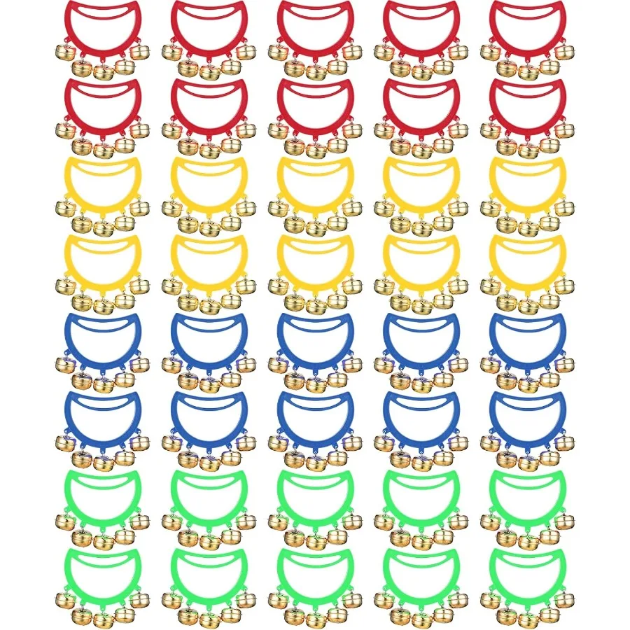 Yeshone 32 قطعة أجراس يدوية أجراس جلجل بالجملة العودة إلى اللوازم المدرسية صانعي الضوضاء الدف للبالغين الآلات الموسيقية Chur
