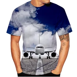 New Airplane 3D Print T-Shirts Aircraft Streetwear Men Women Fashion Oversized Short Sleeve T Shirt Male Tees Tops Man Clothing