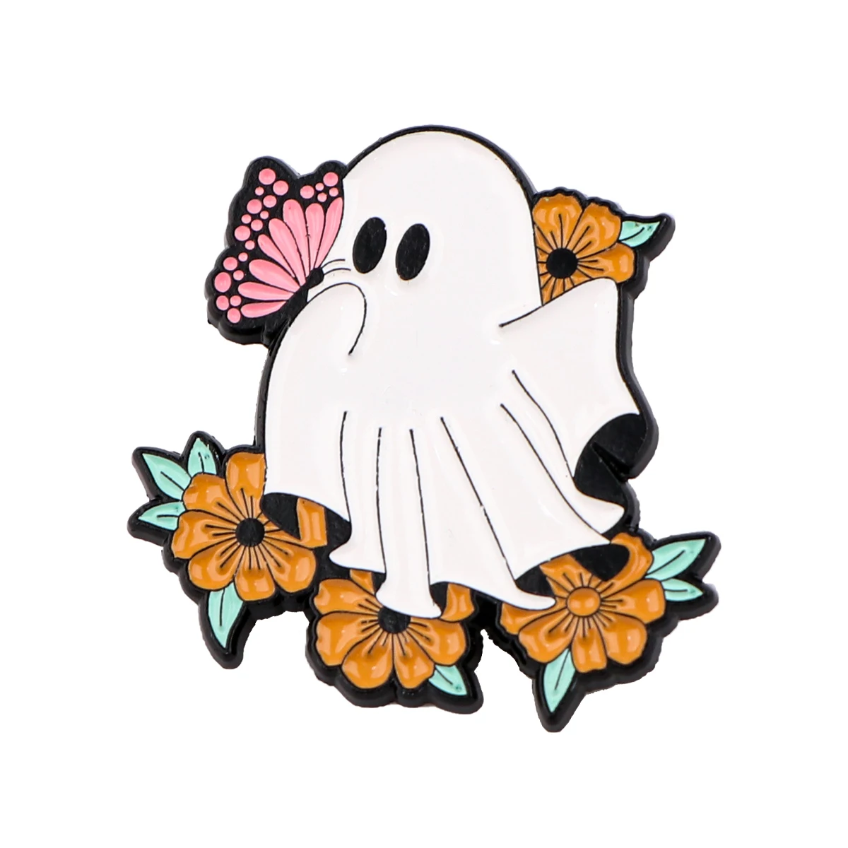 Cute Ghost Badges Lapel Pins for Backpacks Metal Enamel Pin Brooches for Women Fashion Jewelry Accessories Halloween Gifts