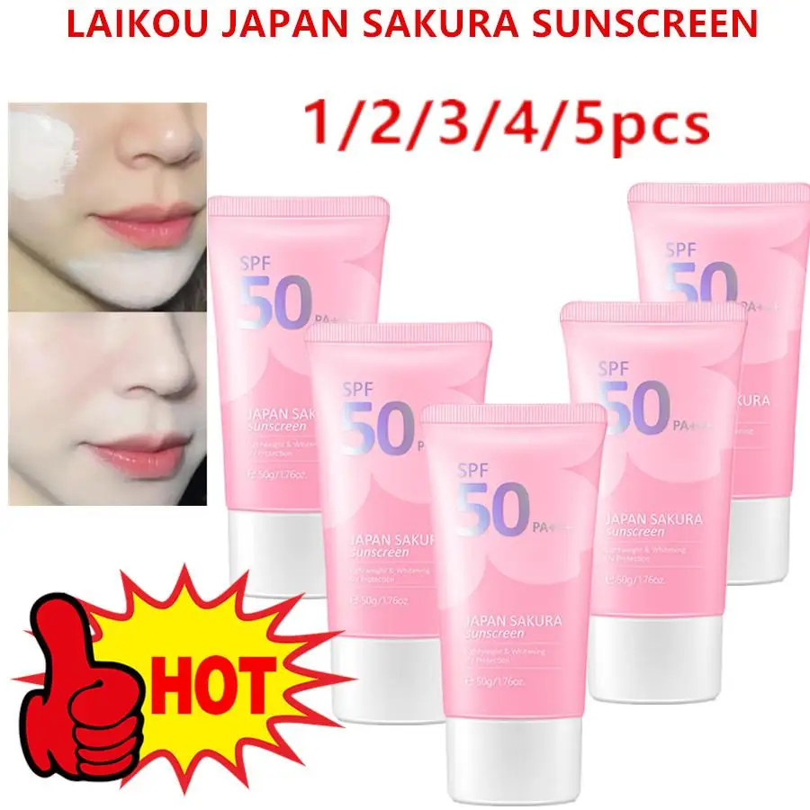 

1/2/3/4/5Pcs Facial Body Sunscreen Whitening Sun Cream Sunblock Skin Protective Cream Anti-Aging Oil-control Moisturizing SPF 50