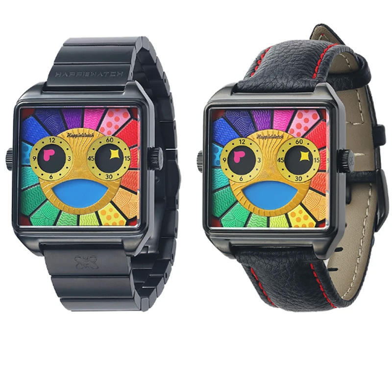 Happie Watch كوارتز زوجين ساعات السيدات أزياء الاتجاه عارضة سوار الساعات عارضة الذهب ساعة اليد زوج ووتش