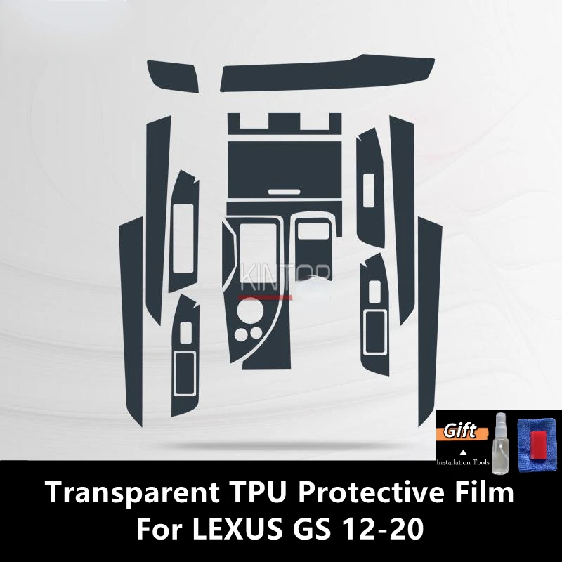 

For LEXUS GS 12-20 Car Interior Center Console Transparent TPU Protective Film Anti-scratch Repair Film Accessories Refit