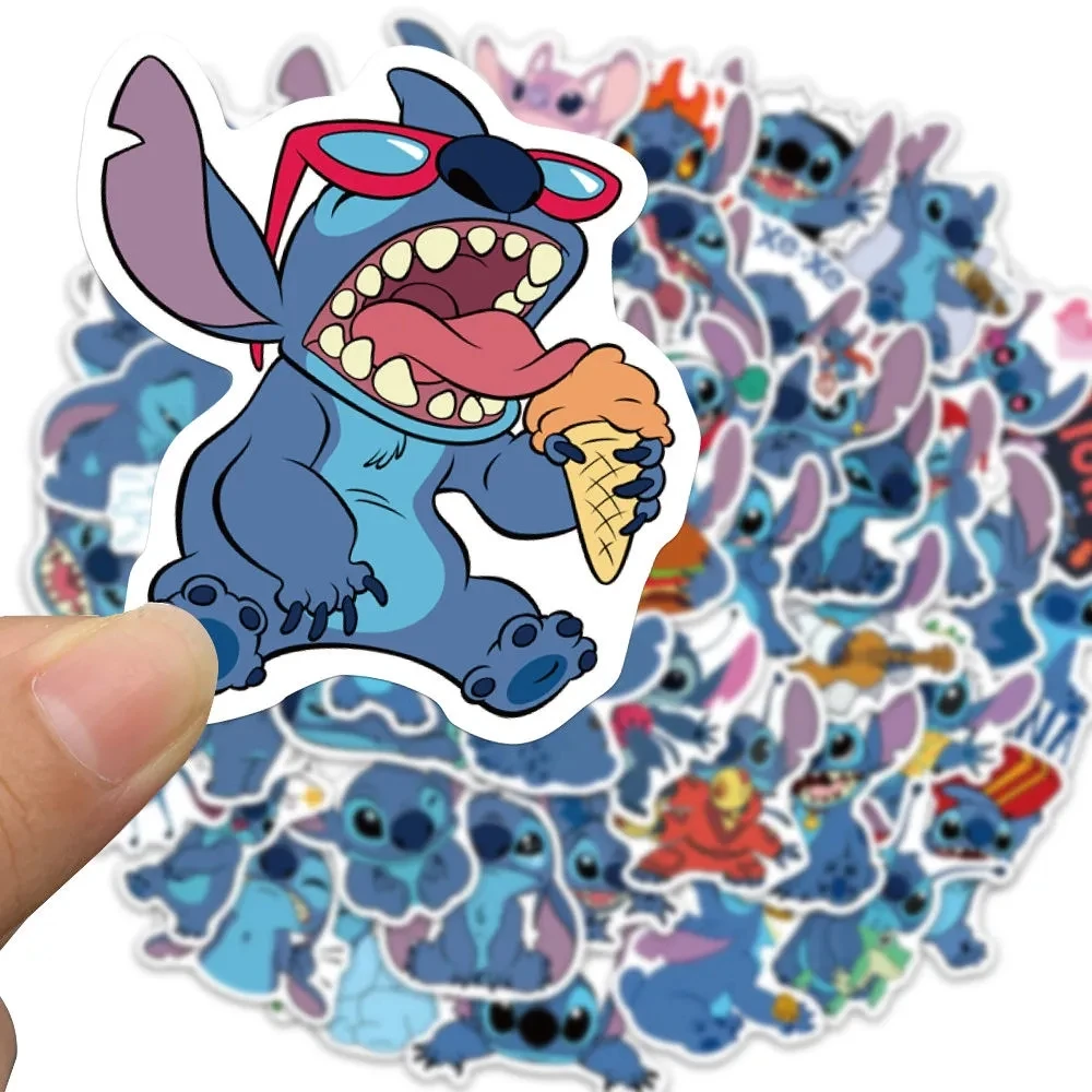 10/30/50pcs Kawaii Disney Anime Stitch Stickers Cute Cartoon Kids Sticker Toy DIY Phone Water Bottle Stationery Graffiti Decals