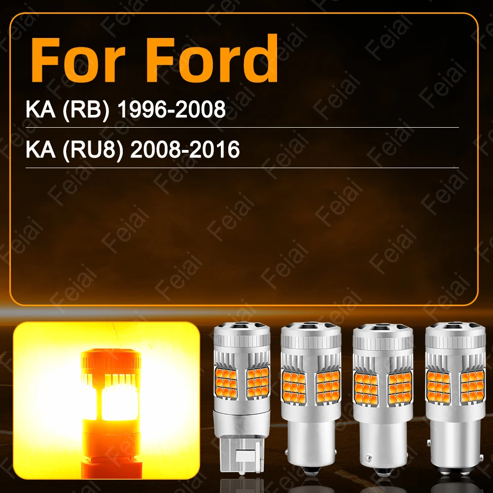 For Ford KA MK1 MK2 Turn Signal LED Light KA RB RUB Accessories Car LED Indicator Light Bulb Amber 2000-2016 2009 2010 2011 2012