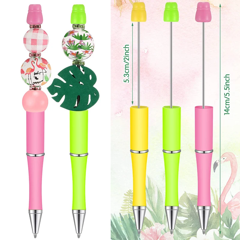 ปากกาลูกปัด60ชิ้นปากกาลูกปัดปากกาทำมือหลากสีปากกาลูกลื่นหมึกสีดำสำหรับผู้หญิงเด็กนักเรียนออฟฟิศ