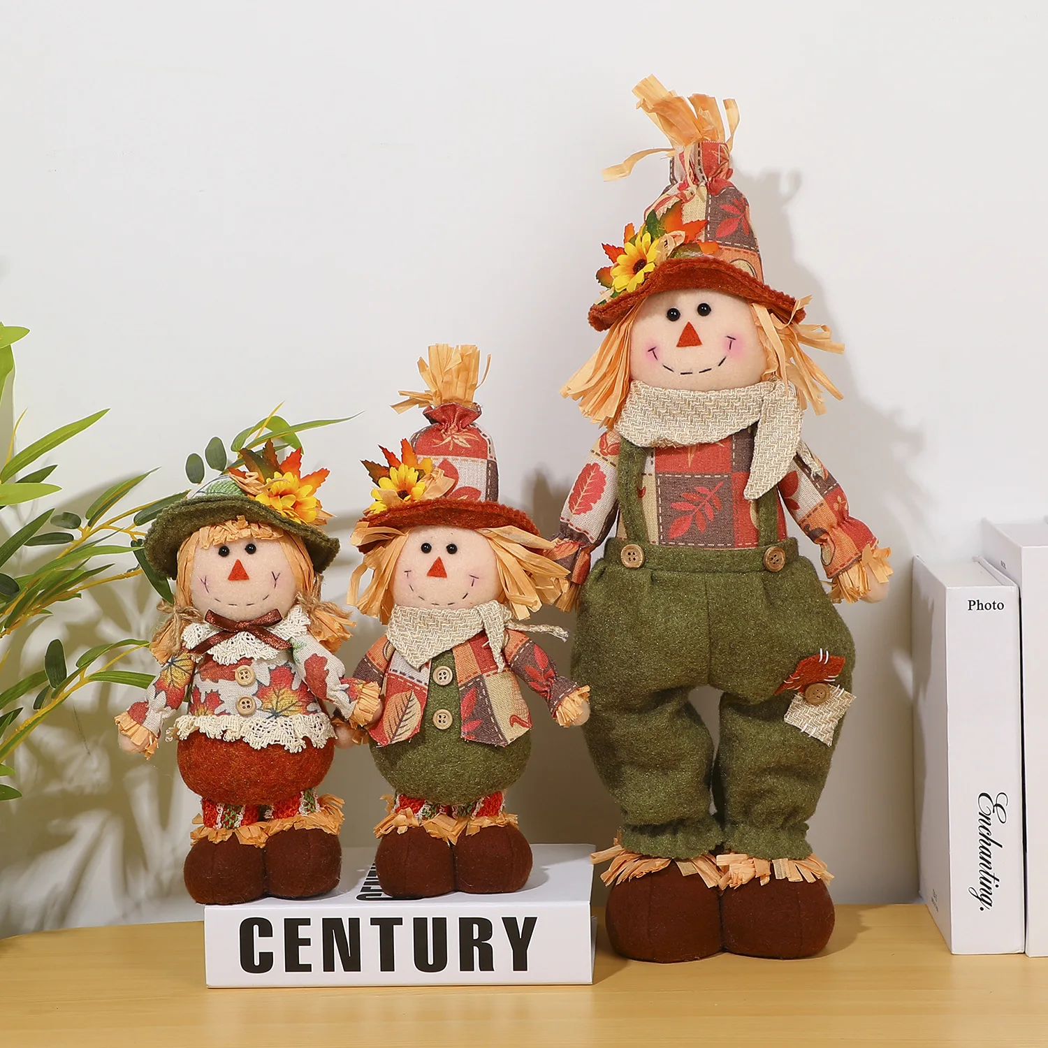 Thanksgiving Doll Harvest Season Sunflower Decoration Scarecrow Standing Doll Autumn Home Decoration