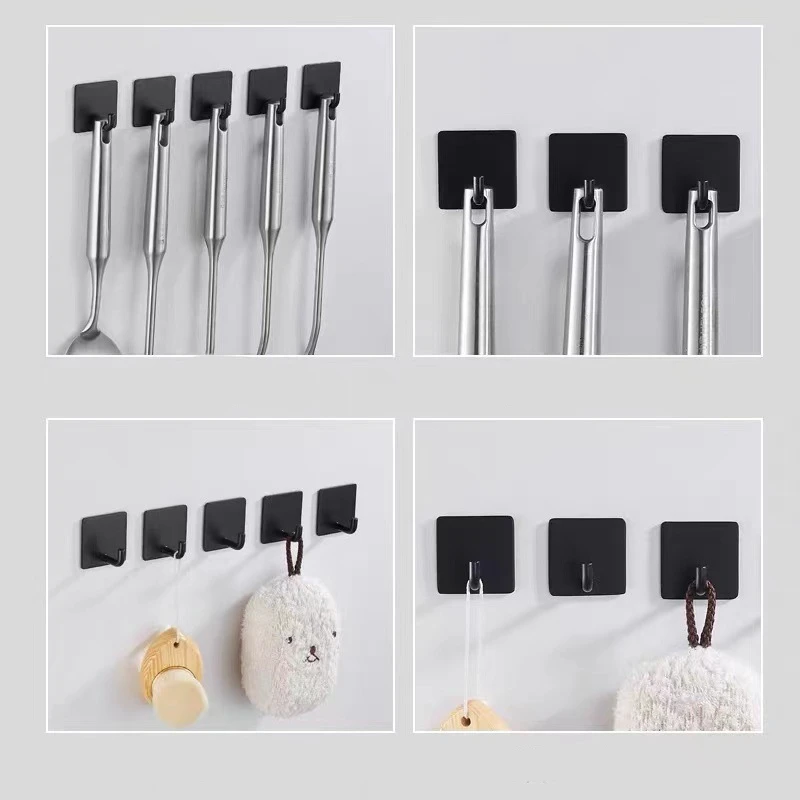 2-4pcs Self-Adhesive Wall Hook Towel Holder Door Cloth Coat Hanger Bathroom Kitchen Hardware Rack Bag Hook Organizer For Hanging