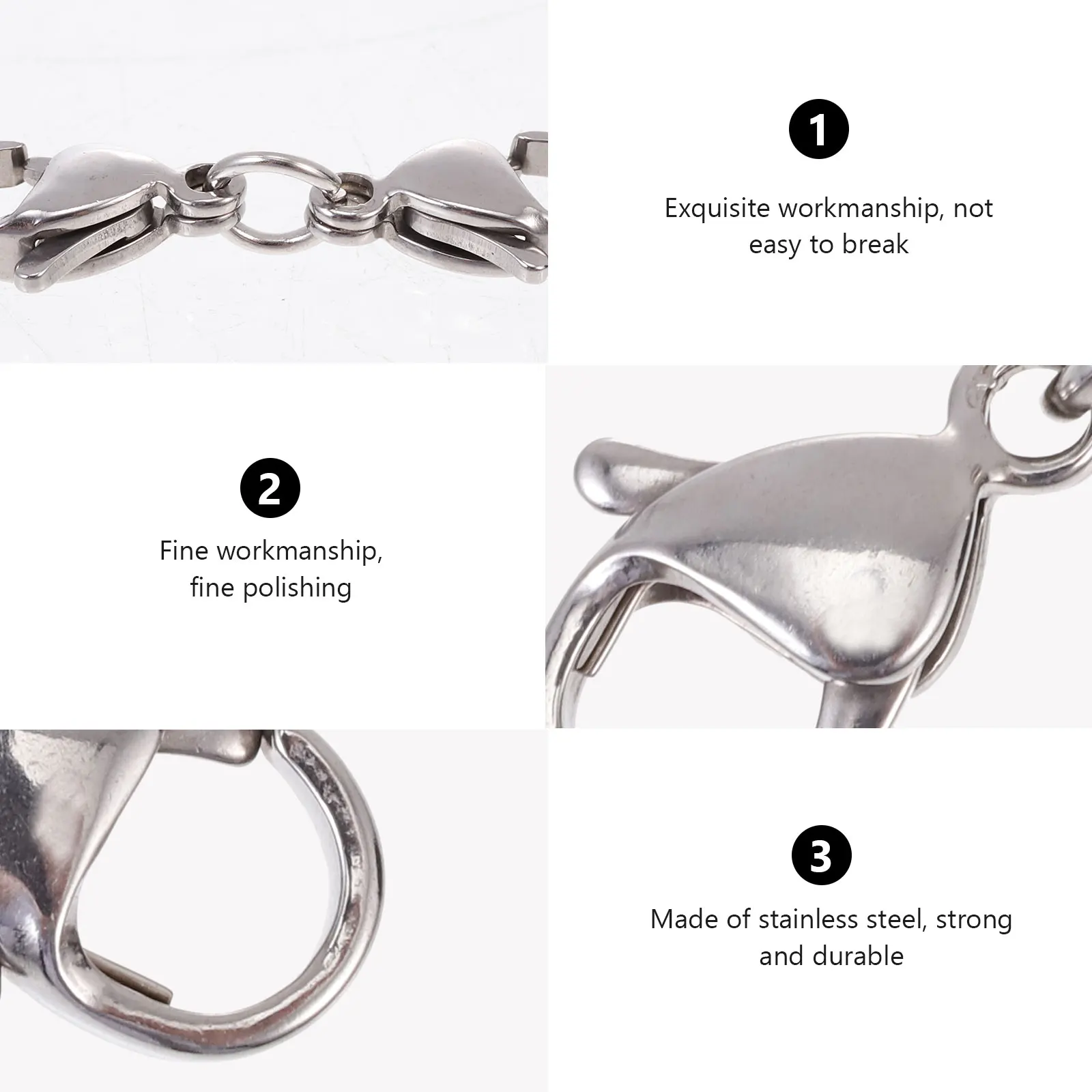 

10 Pcs Key Chain Stainless Steel Lobster Buckle Woman Claw Clasps for Keychains Diy