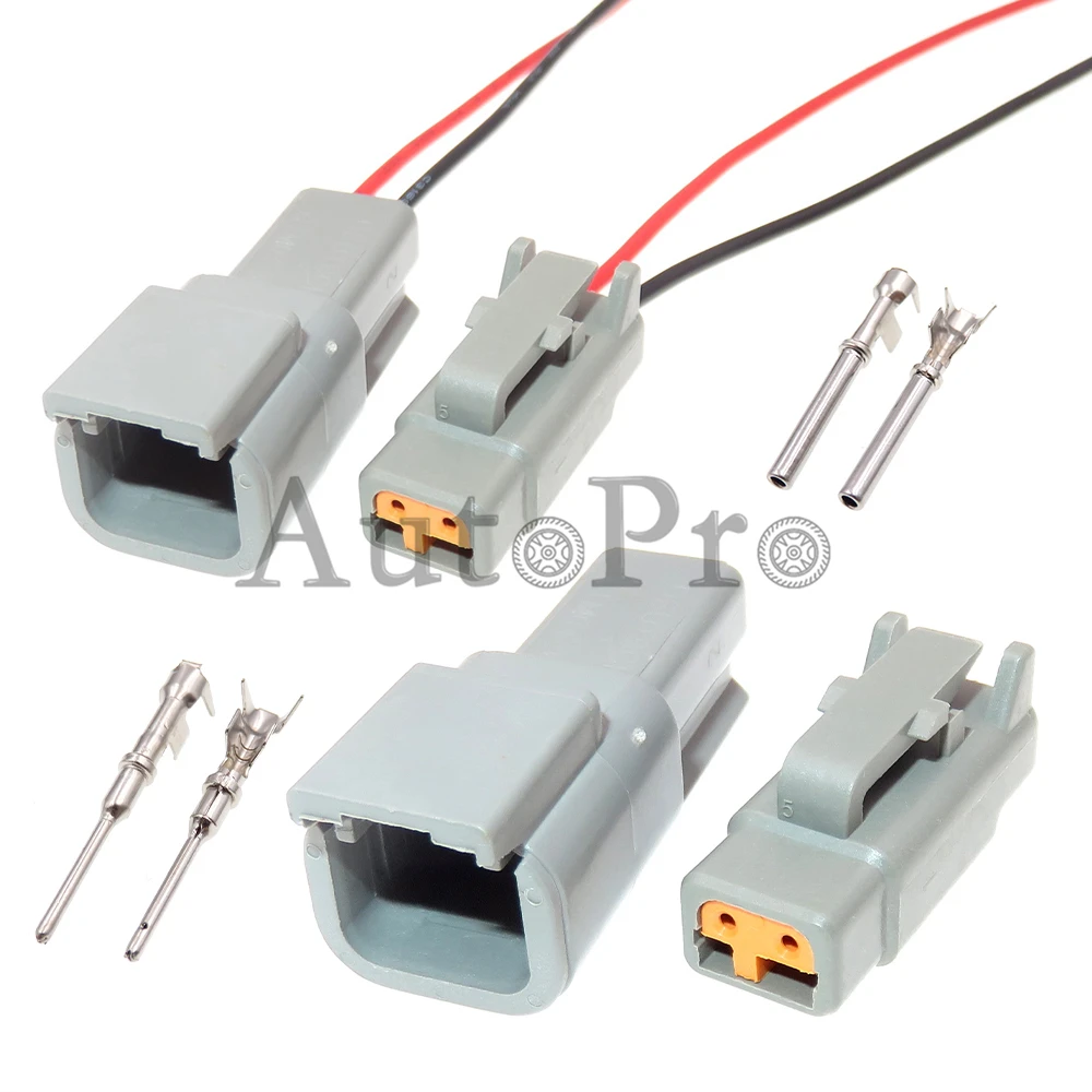 

1 Set 2 Hole Male Plug Female Socket ATM06-2S ATM04-2P DTM04-2P DTM06-2S Starter Automotive Wire Cable Waterproof Adapter