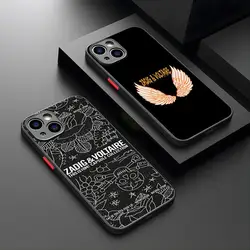 Z-ZADIG V-VOLIAIREs Phone Case For iPhone 16 15 14 13 Pro Max 12 Mini 11 SE 7 8 Plus XS X XR Matte Black Protection case