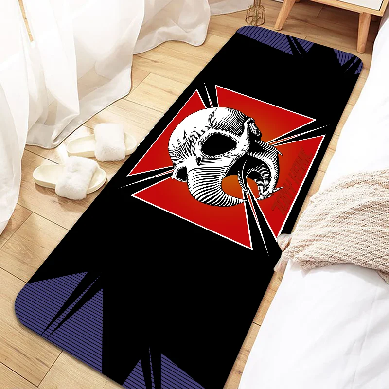 Skateboard P-Powells Wing Skull P-Peraltas Door Mat Entrance Non-slip Washable Kitchen Carpet Living Room Hallway Rugs Bathroom