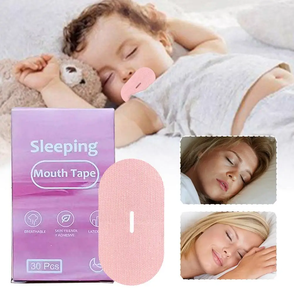 30Pcs Prevent Snoring Sleep Mouth Tape Best Breathing Nasal Strips Medical Grade Improved Sleeping Keep Mouth Close Anti Snoring