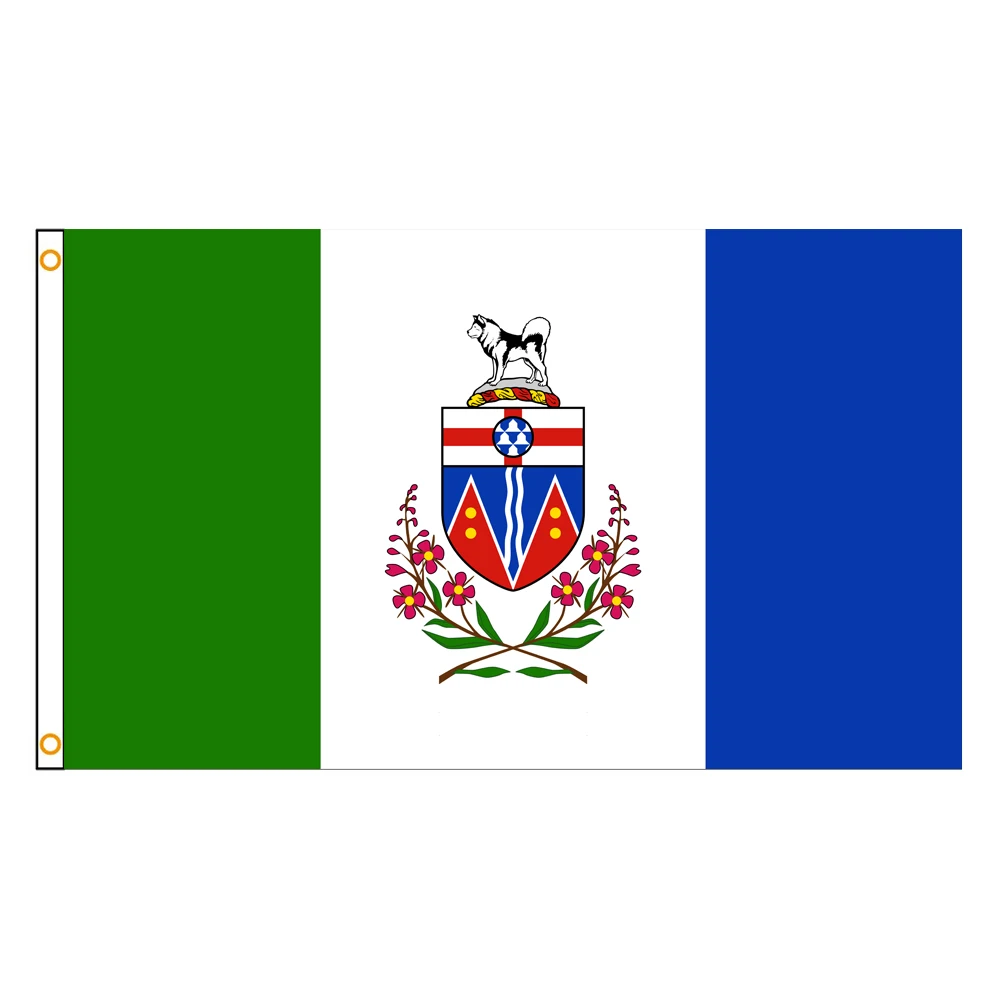 3x5 Ft Yukon Flag Vivid Color and Fade proof a territory of the Canada Flags Polyester with Brass Grommets