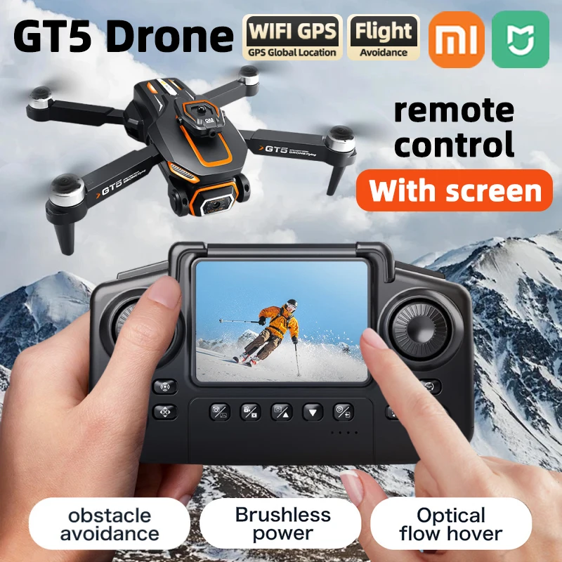 

Xiaomi GT5 RC Drone 4K Professional HD Camera 5G WIFI FPV Dron 360° Obstacle Avoidance Brushless Large Screen Quadcopter Toys