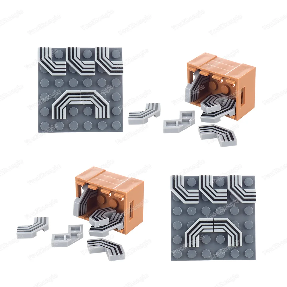 Blocs de construction à motif de ligne noire, coins biseautés, carreaux à facettes modifiés, figurines MOC imprimées, modèle de scène militaire, jouets cadeaux pour garçons, 27263