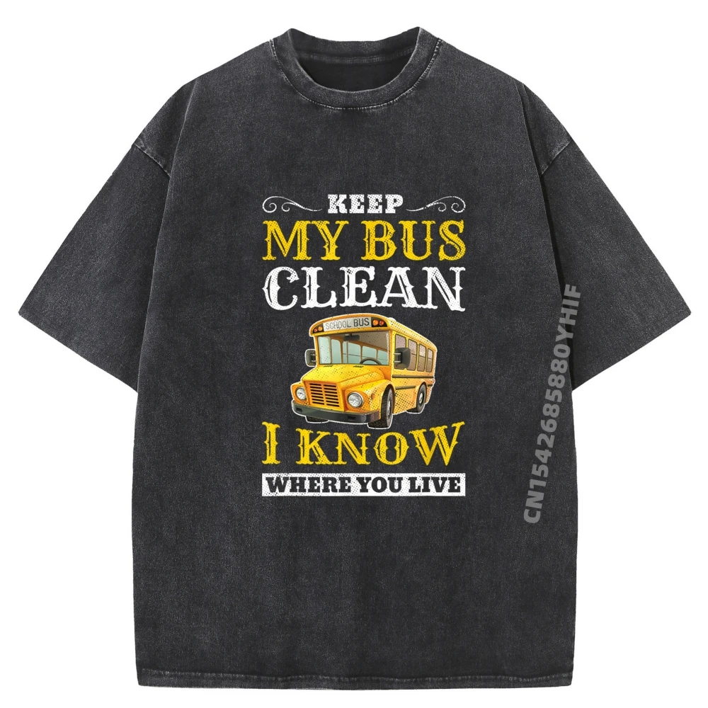 

Driver Funny School Bus Driver Graphic Tee Shirt Luxury T-Shirt Washed Comfort Designer Clothes Mens Tshirts