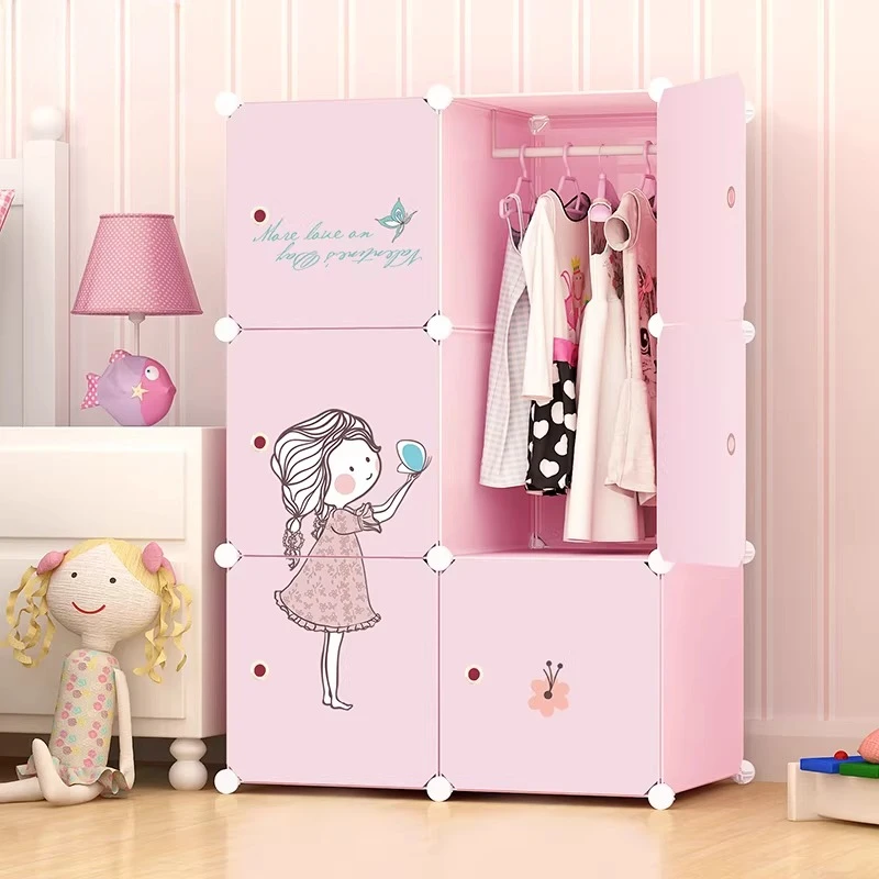 

Clothes Storage Closet Simple Minimalist Space Saving Makeup Cabinet Wardrobe Shelves Armable Guarda Roupa Furniture For Room