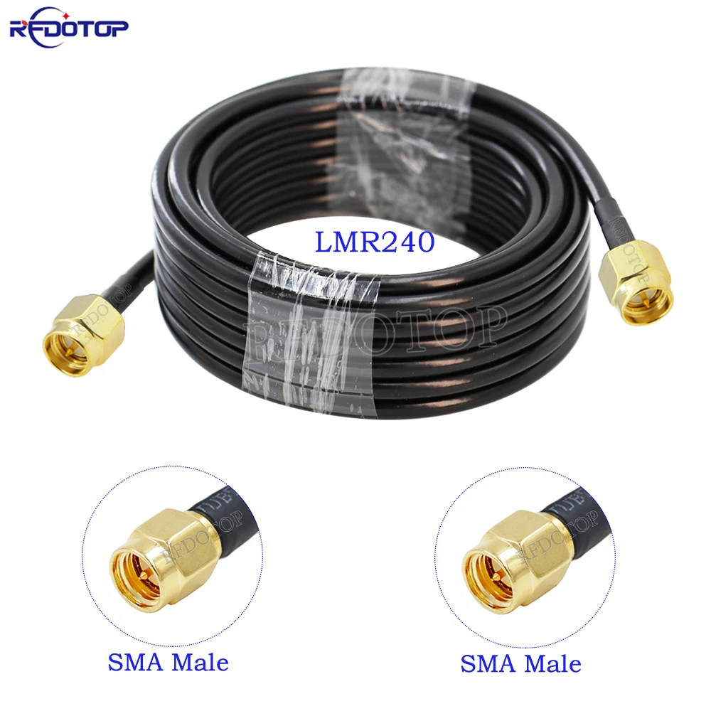 

SMA Male to SMA Male Connector Low Loss LMR240 RF Coaxial Cable 50-4 Pigtail WiFi Router Antenna Extension Cord Jumper 15cm-30m