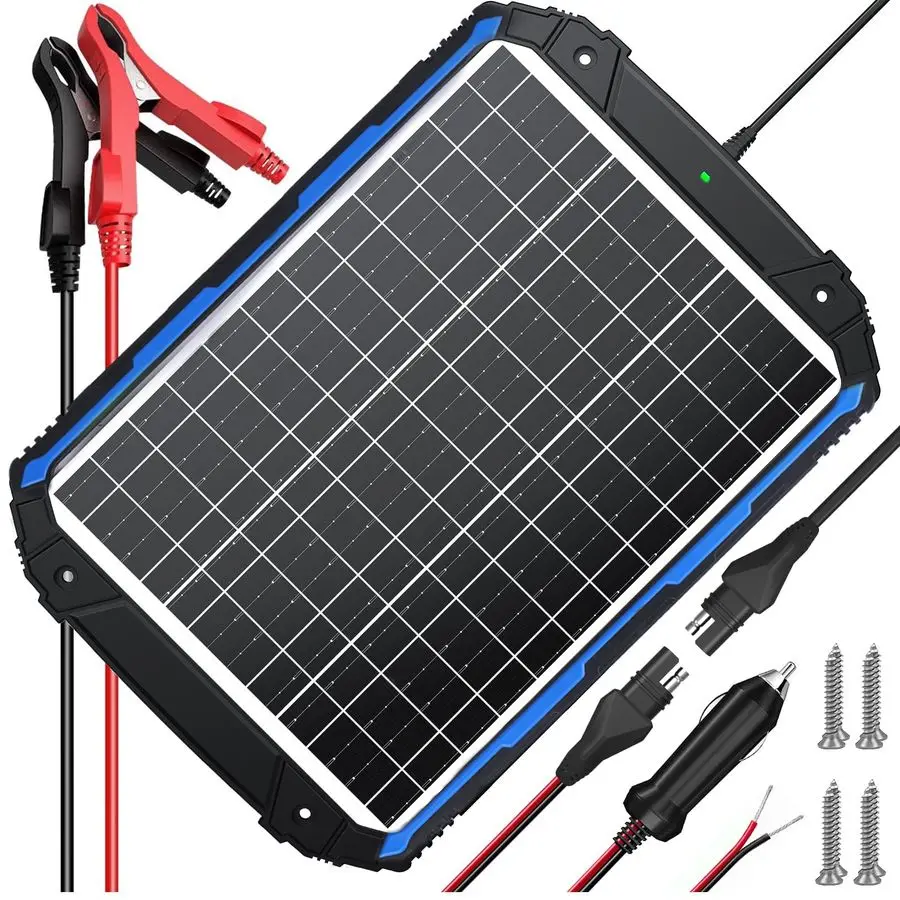 

25W 12V Solar Battery Trickle Charger amp Maintainer PRO, Builtin Intelligent MPPT Controller, Waterproof 12 Volt 25 Watt Solar