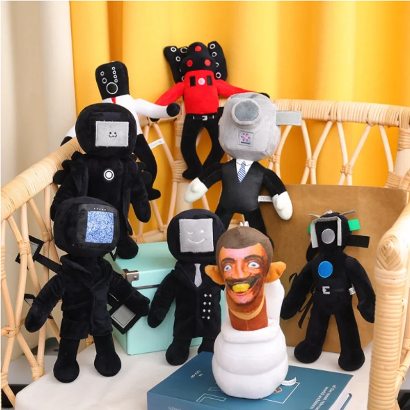 33pcs Skibidi Toilet Plush Toy Upgrade Titan TV Toy Skibidi Dop Speakerman Cameraman TV Man Titans Camcordeman Plush Gift