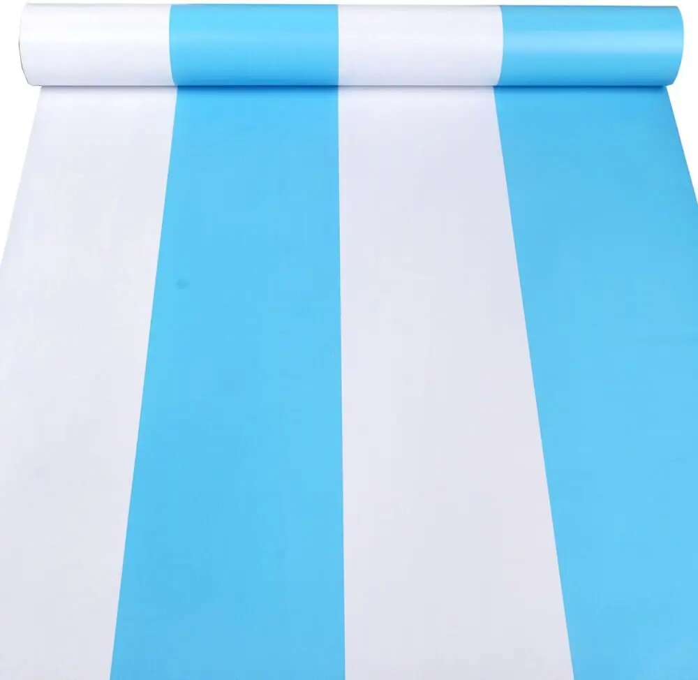 Modern White Blue Stripes Peel and Stick Wallpaper Yellow/Pink Vinyl Geometric Self Adhesive Wall Paper Removable Contact Paper
