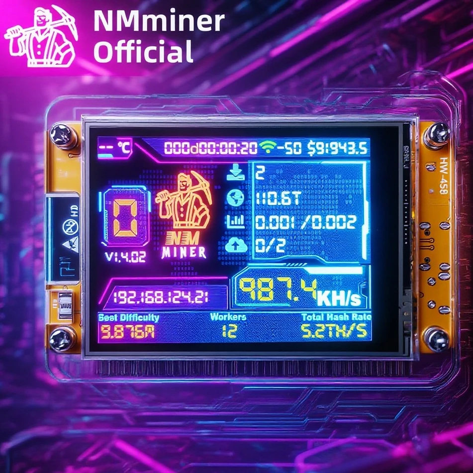 NMMiner NerdMiner V2 Hashrate 980KH/s Lucky Miner ESP32 2.8 inch Smart Display Crypto Solo Lottery Bitcoin ESP32-2432S028R DROOM