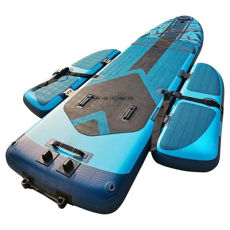 Inflatable PVC All-Around SUP Fishing Board Eco-Friendly Folding Lure Fishing Platform Floating Lakes Rivers Entertainment