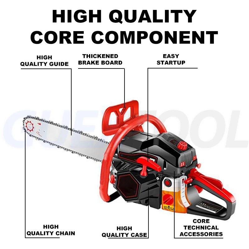 20 Inch Gasoline Saw 9.9KW High-power Electric Chain Saw Household Two-stroke Logging Saw Pruning Wood Tree Cutting Machine