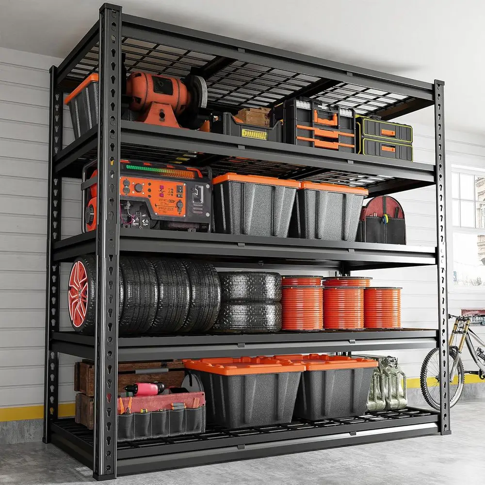 

72 Heavy-Duty 5-Tier Metal Storage Shelves for Garage, Basement, Pantry - 48W x 24D x 72H
