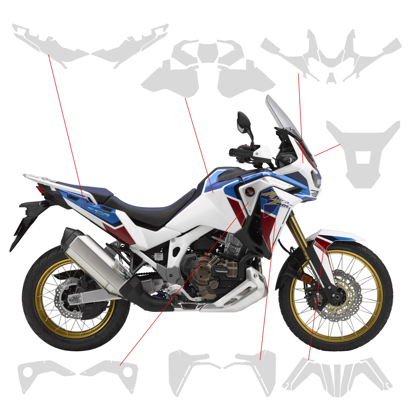 혼다 CRF1100L ADV PPF 투명 보호 필름 보호 키트 혼다 CRF 1100 L 어드벤처 TPU 오토바이 스티커 용 페인트